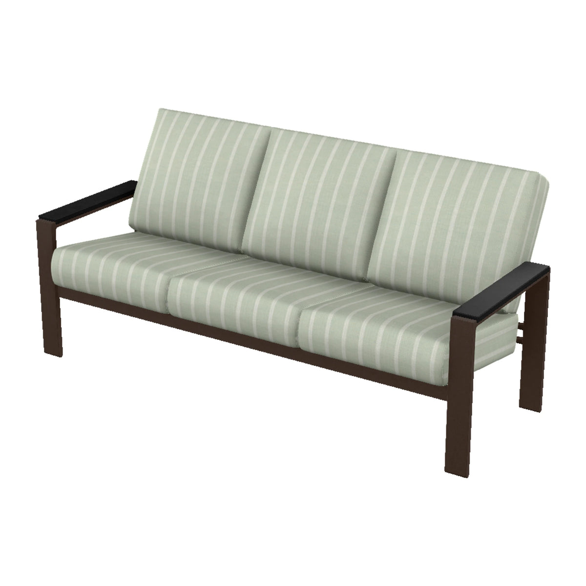 Telescope Larssen Cushion Sofa w/ Arm Accents — Kona PC / Black Accents