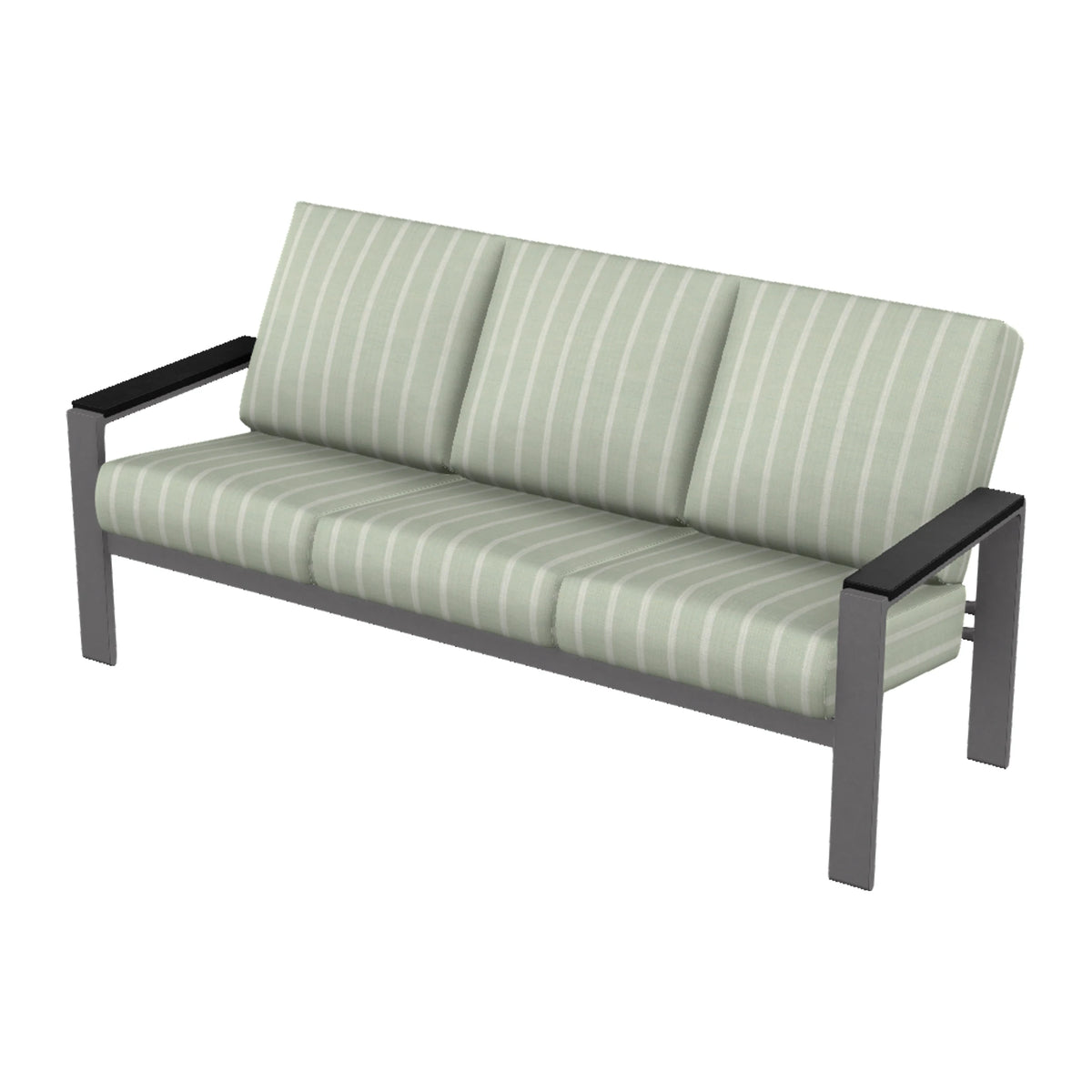 Telescope Larssen Cushion Sofa w/ Arm Accents — Graphite Txt PC / Black Accents