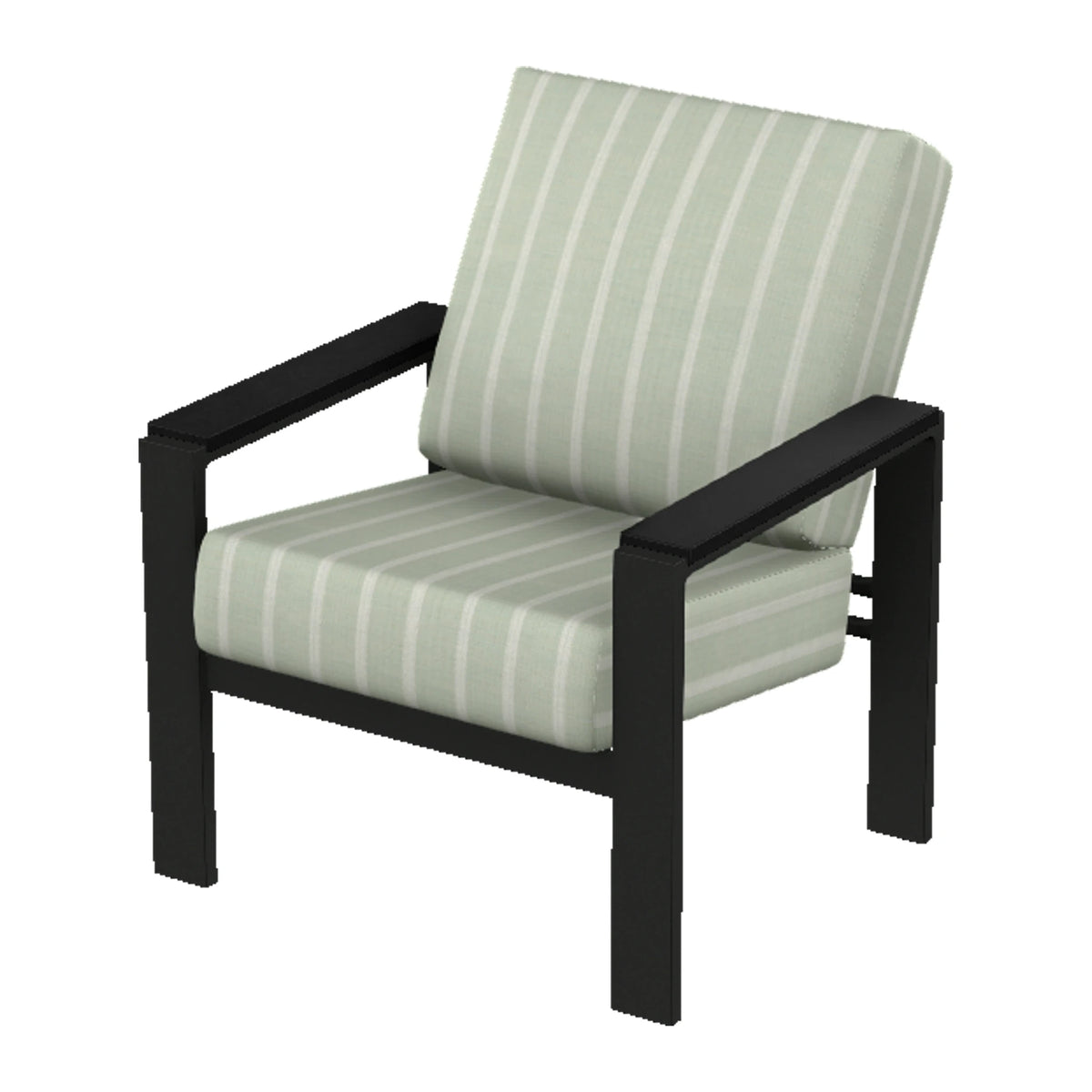 Larssen Cushion Armchair w/ Arm Accents — Black PC / Black Accents