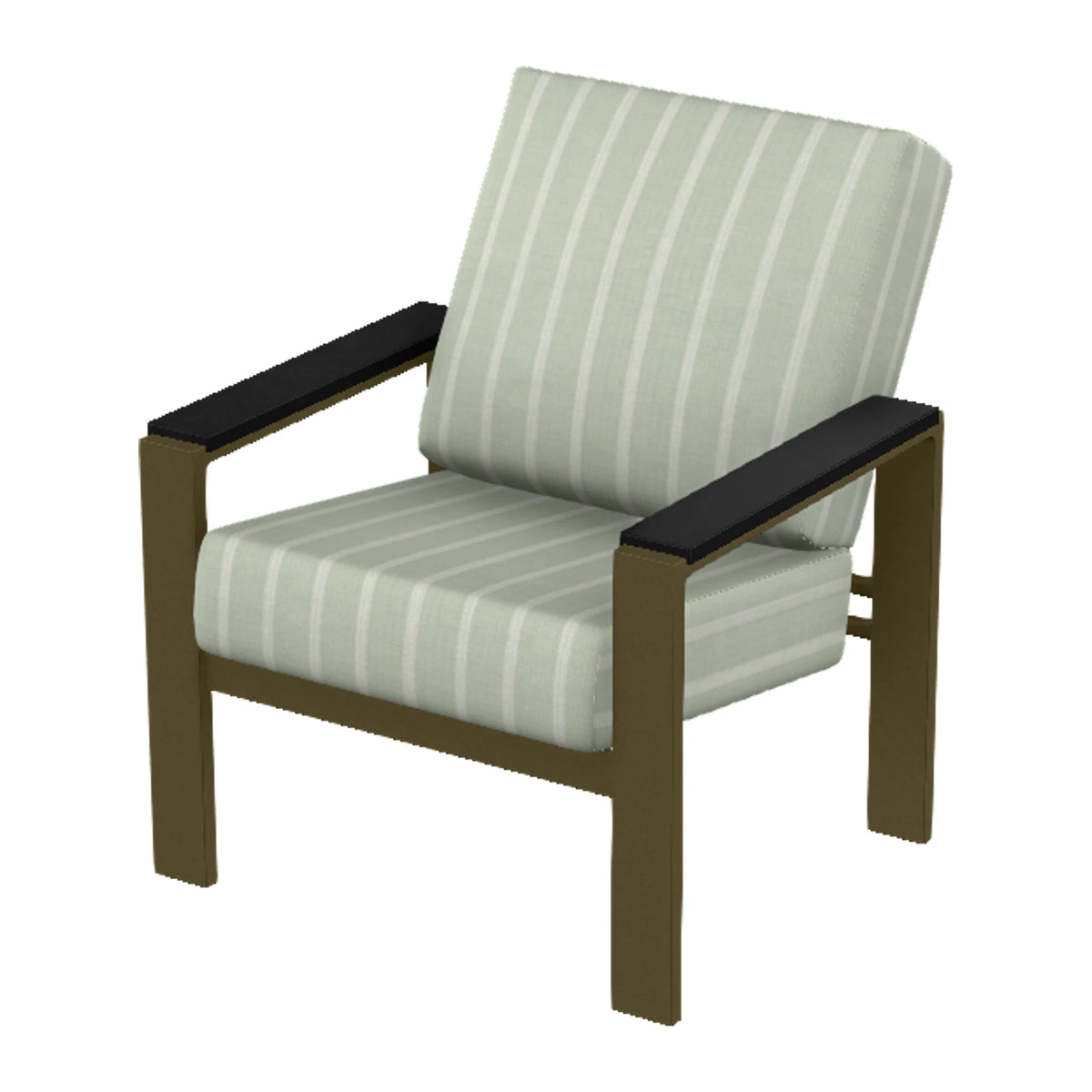 Larssen Cushion Armchair w/ Arm Accents — Beachwood PC / Black Accents