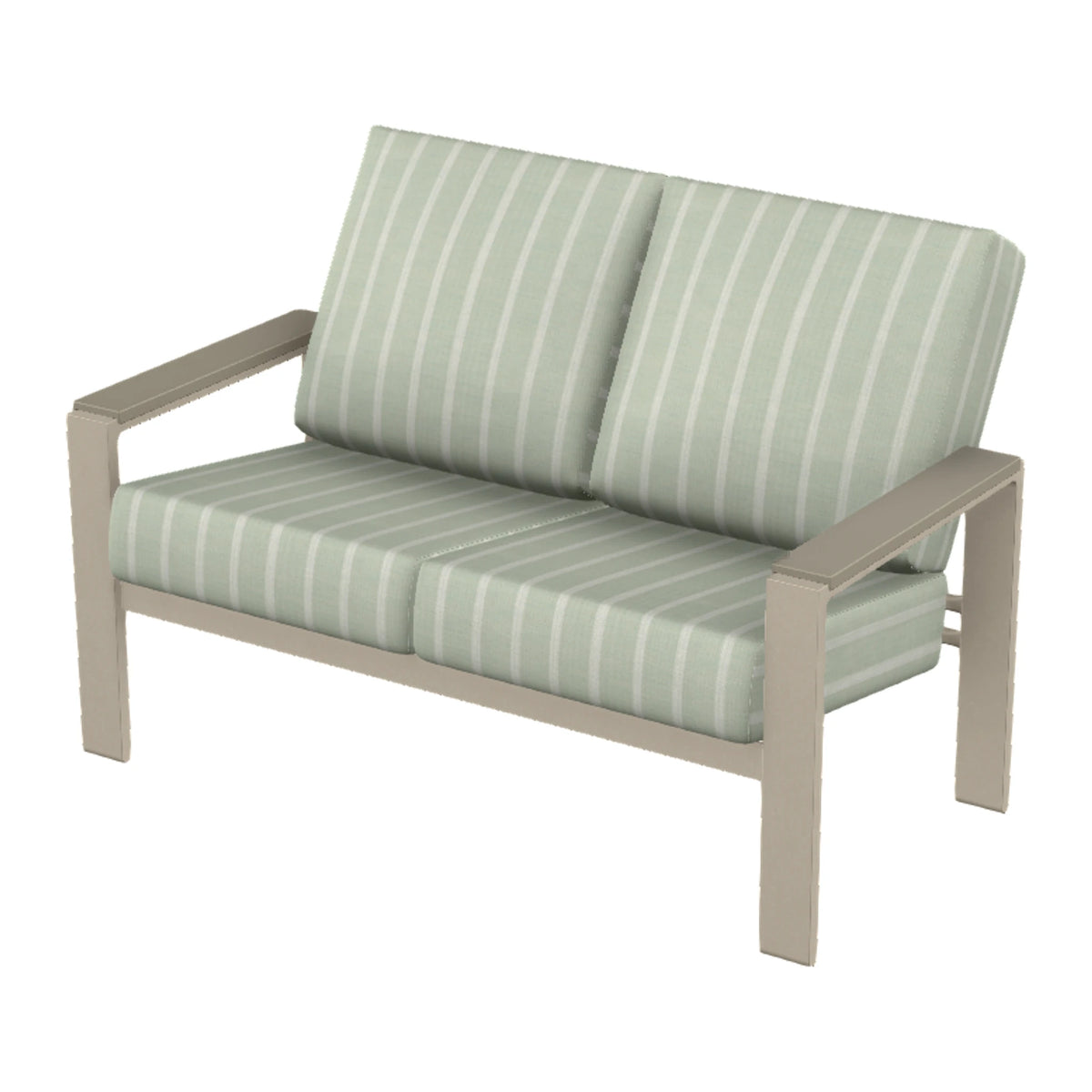 Larssen Cushion Loveseat w/ Arm Accents — Desert Sand PC / Storm Accents