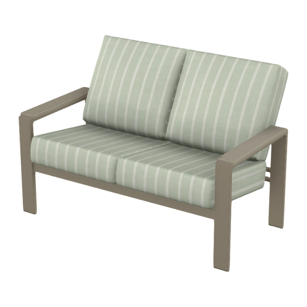 Larssen Cushion Loveseat w/ Arm Accents — Storm PC / Storm Accents