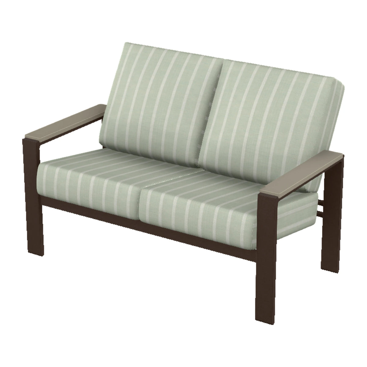 Larssen Cushion Loveseat w/ Arm Accents — Kona PC / Storm Accents