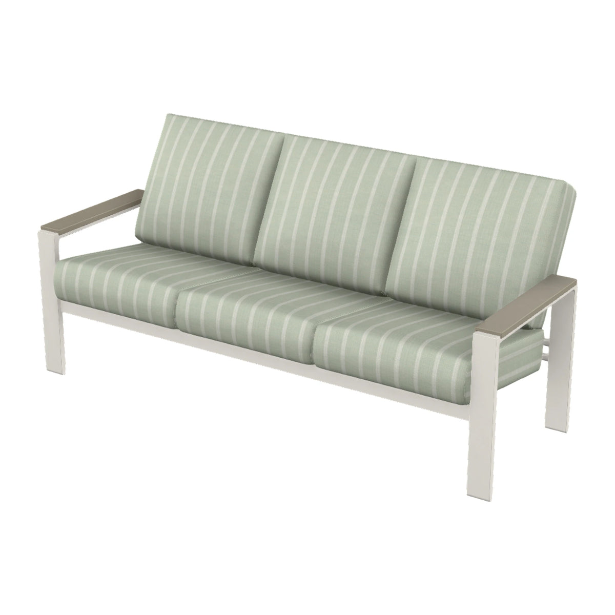 Telescope Larssen Cushion Sofa w/ Arm Accents — Snow PC / Storm Accents
