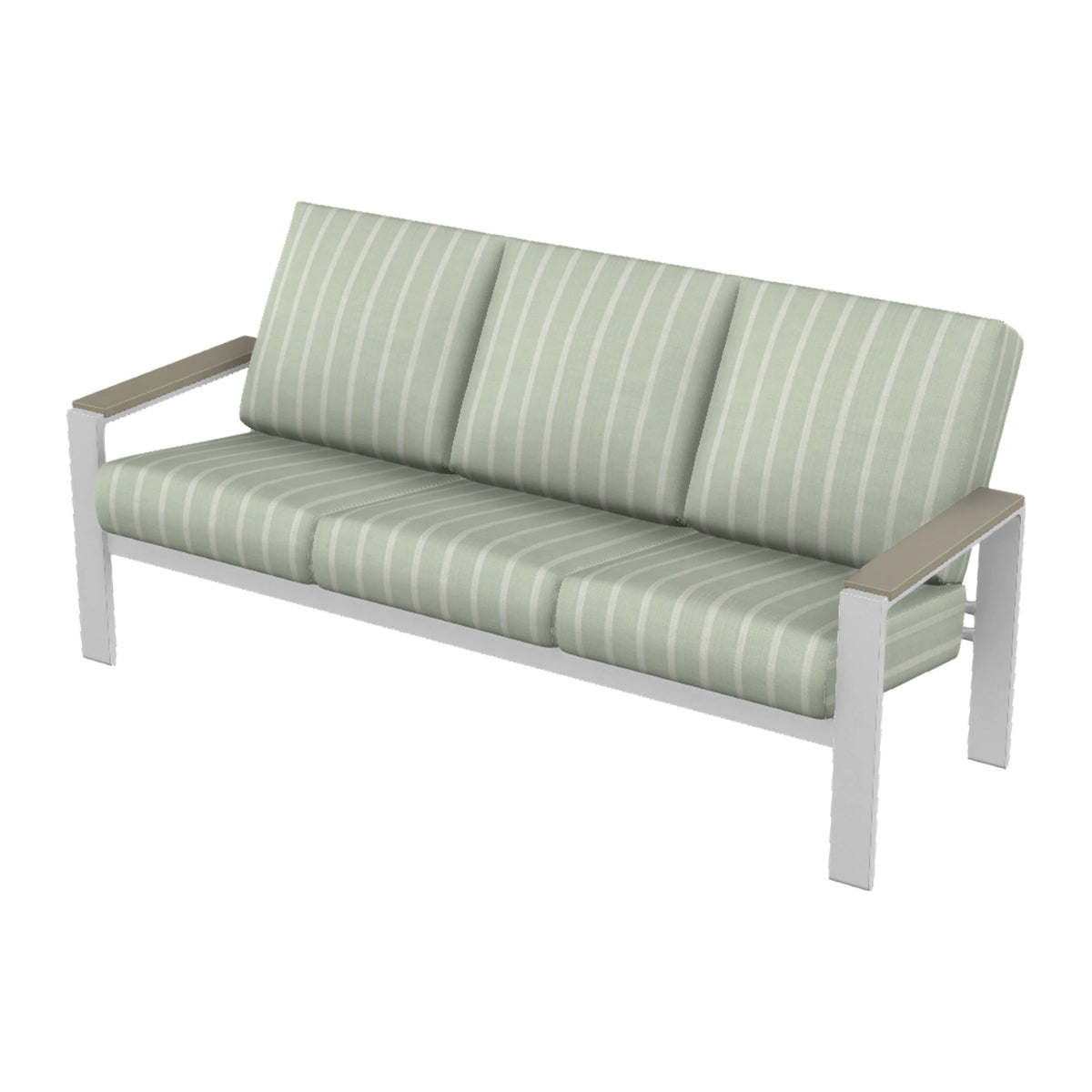 Telescope Larssen Cushion Sofa w/ Arm Accents — White Txt PC / Storm Accents