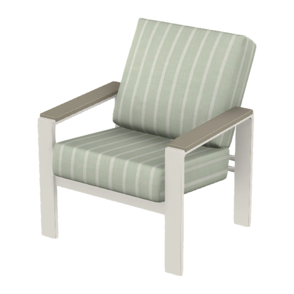Larssen Cushion Armchair w/ Arm Accents — Snow PC / Storm Accents