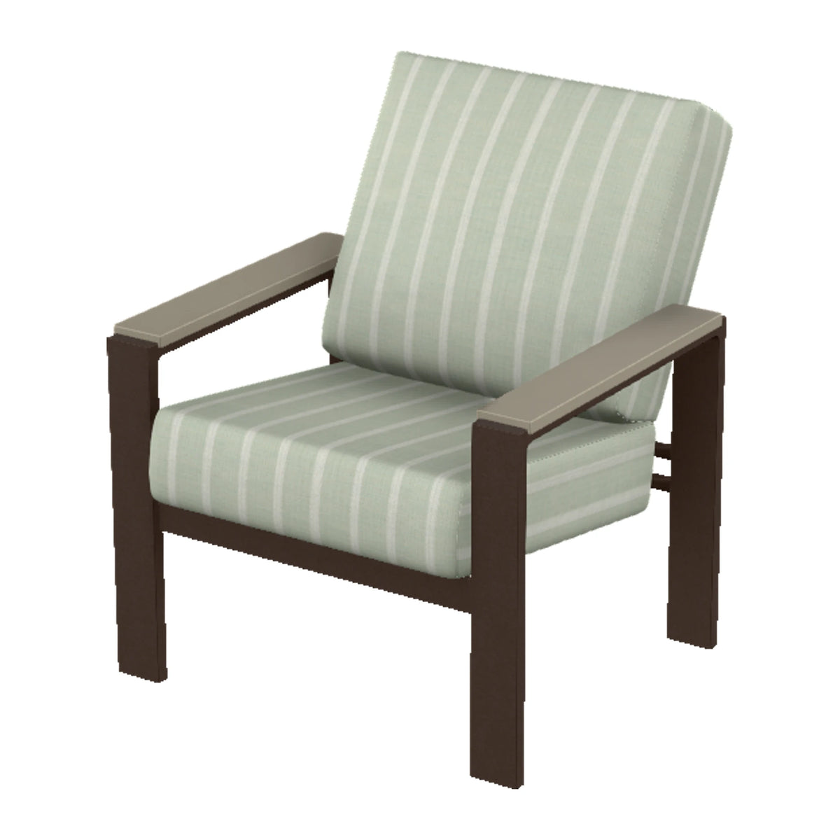 Larssen Cushion Armchair w/ Arm Accents — Kona PC / Storm Accents