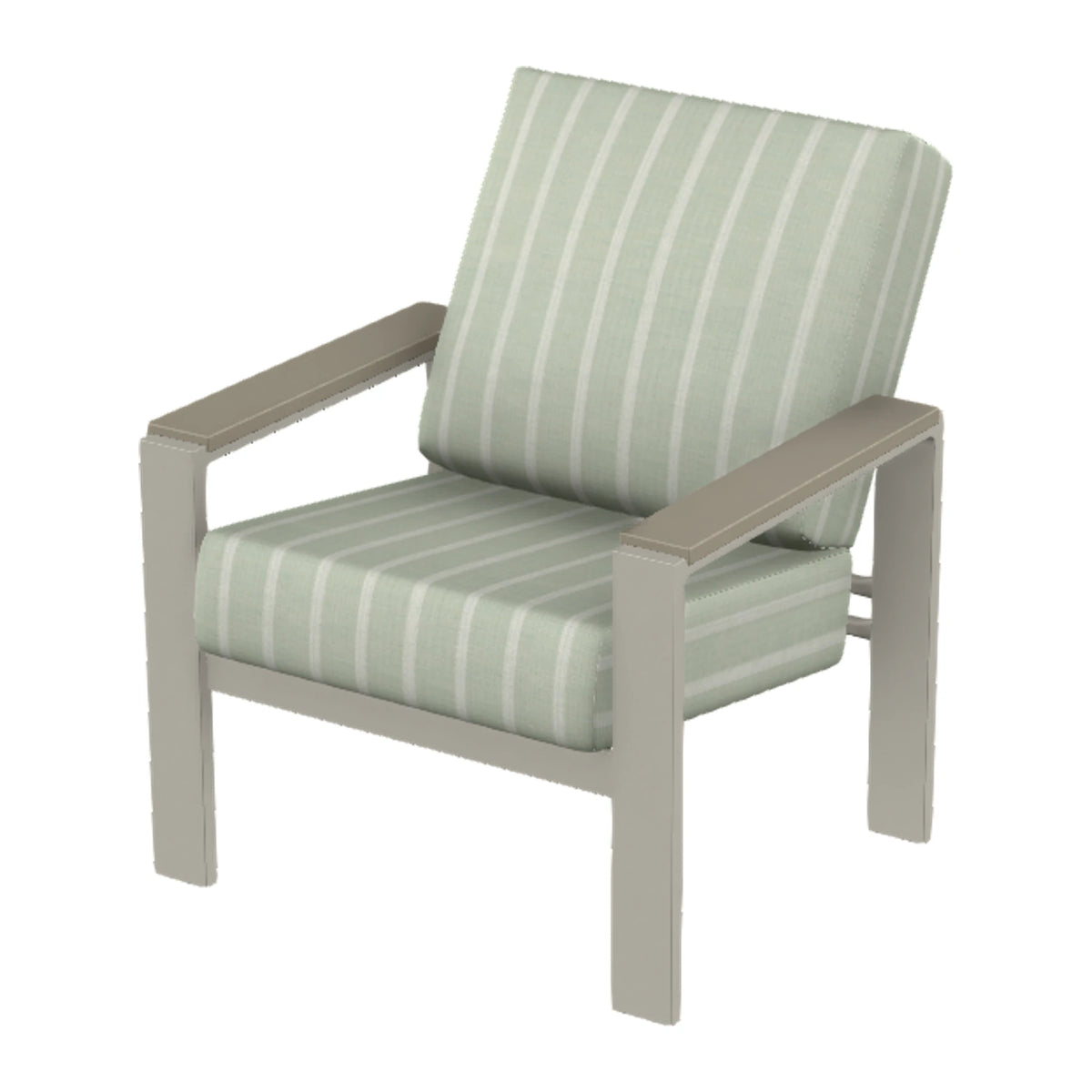 Larssen Cushion Armchair w/ Arm Accents — Warm Grey PC / Storm Accents