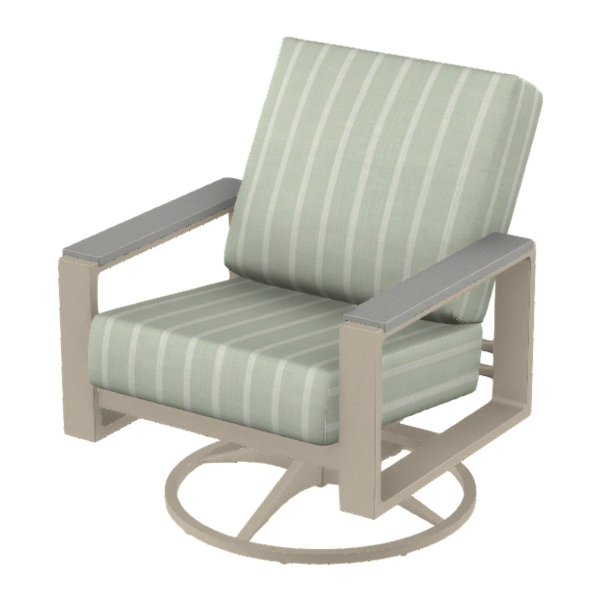 Telescope Larssen Cushion Swivel Rocker w/ Arm Accents — Desert Sand PC / Cape Grey Accents