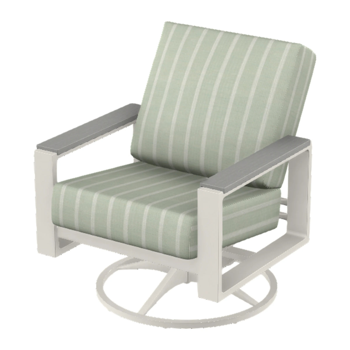 Telescope Larssen Cushion Swivel Rocker w/ Arm Accents — Snow PC / Cape Grey Accents