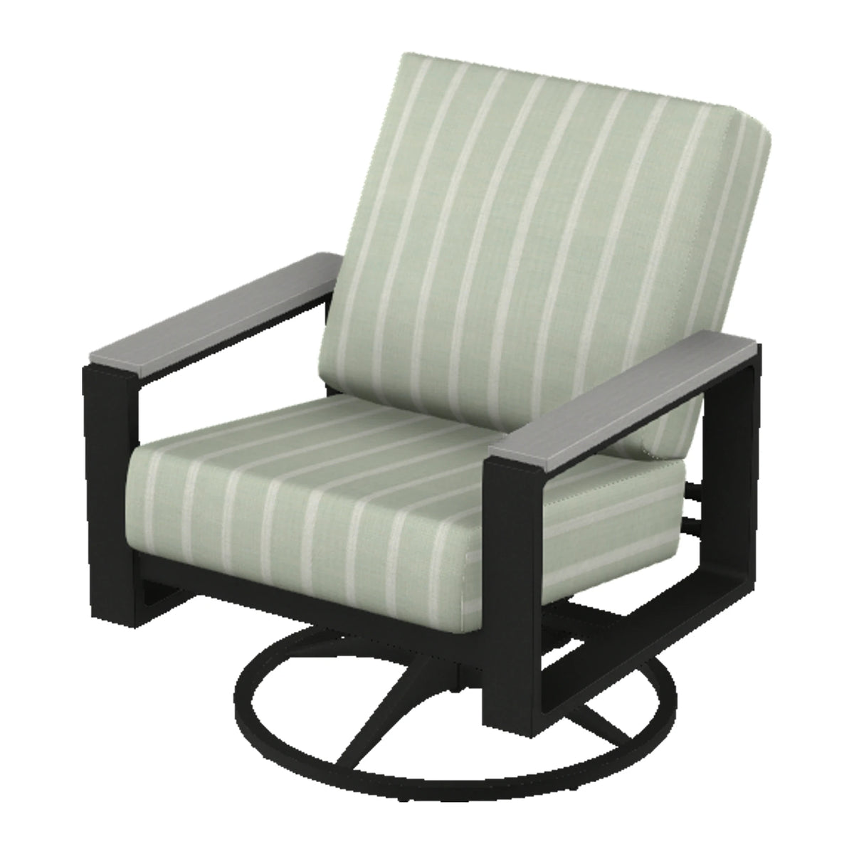 Telescope Larssen Cushion Swivel Rocker w/ Arm Accents — Black PC / Cape Grey Accents