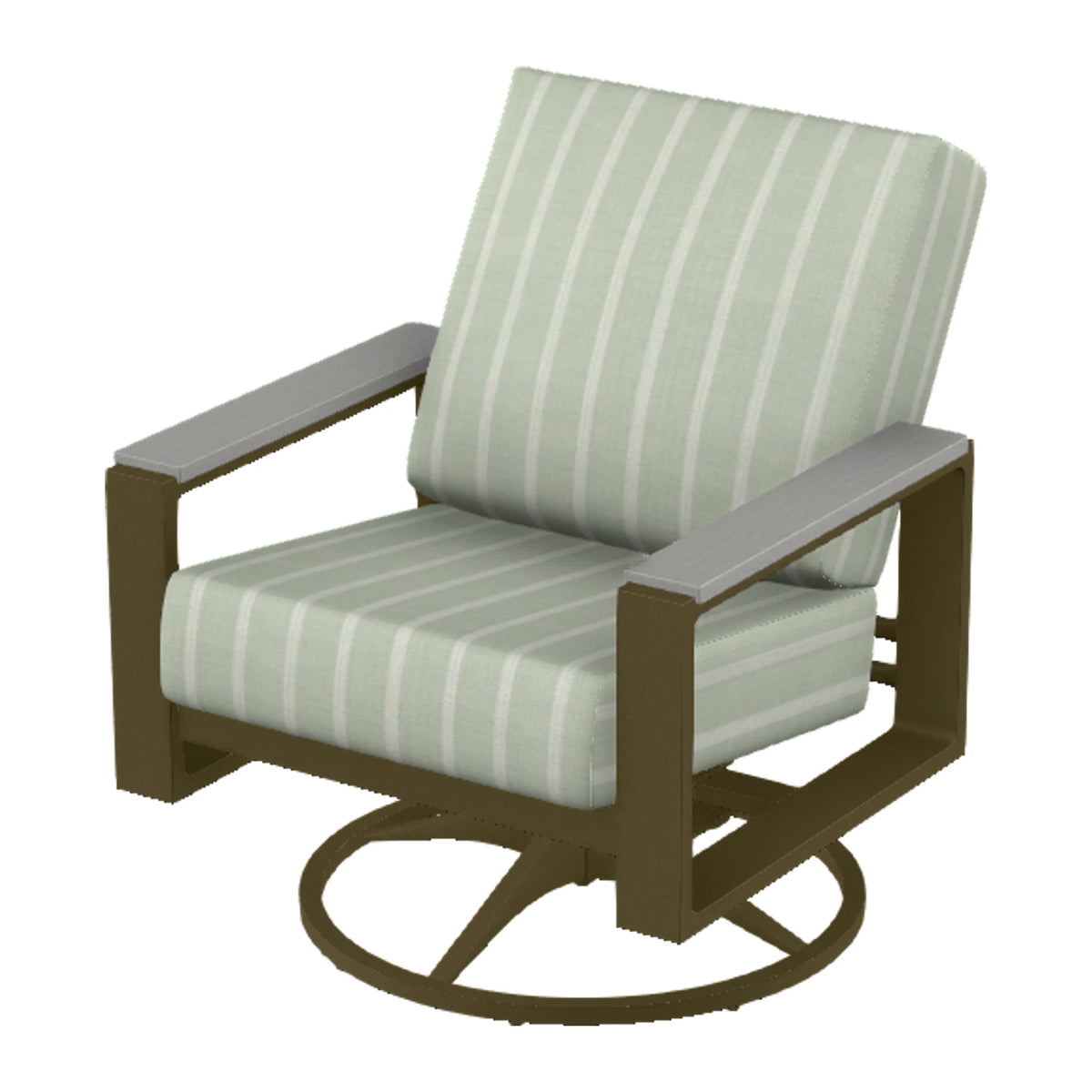 Telescope Larssen Cushion Swivel Rocker w/ Arm Accents — Beachwood PC / Cape Grey Accents