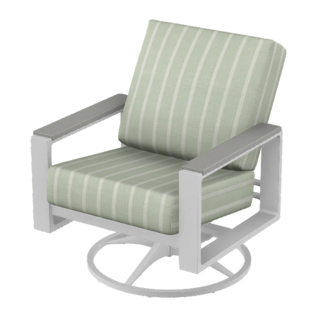 Telescope Larssen Cushion Swivel Rocker w/ Arm Accents — White Txt PC / Cape Grey Accents
