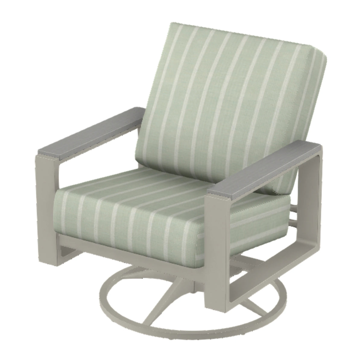 Telescope Larssen Cushion Swivel Rocker w/ Arm Accents — Warm Grey PC / Cape Grey Accents