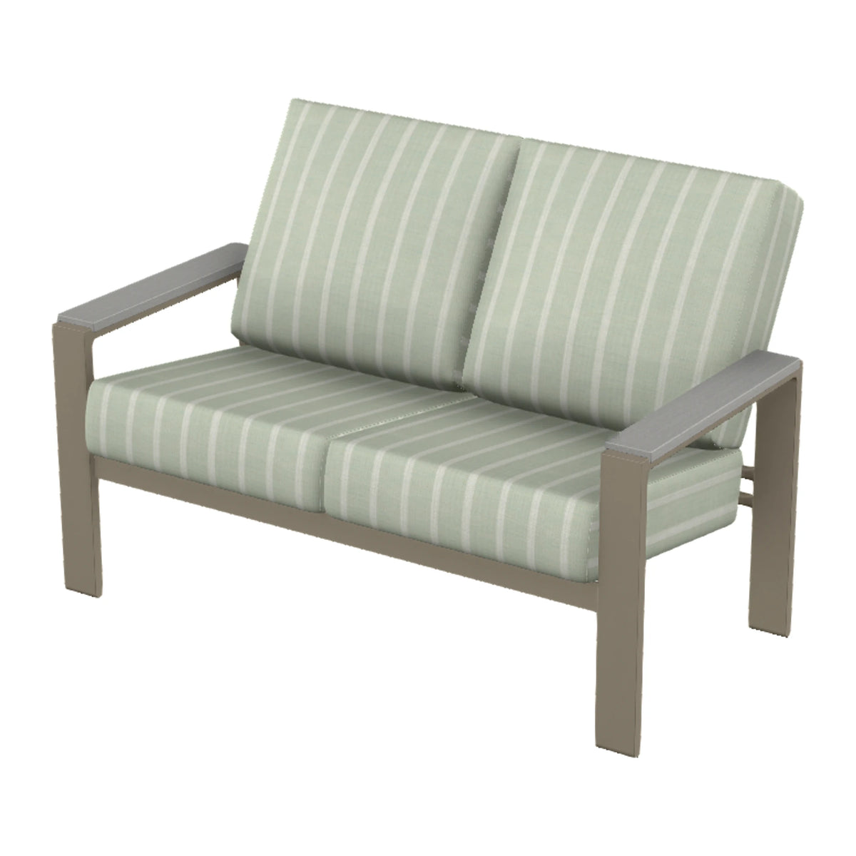 Larssen Cushion Loveseat w/ Arm Accents — Storm PC / Cape Grey Accents