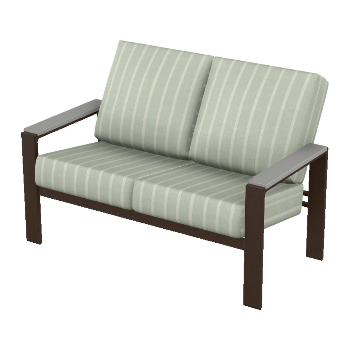 Larssen Cushion Loveseat w/ Arm Accents — Kona PC / Cape Grey Accents