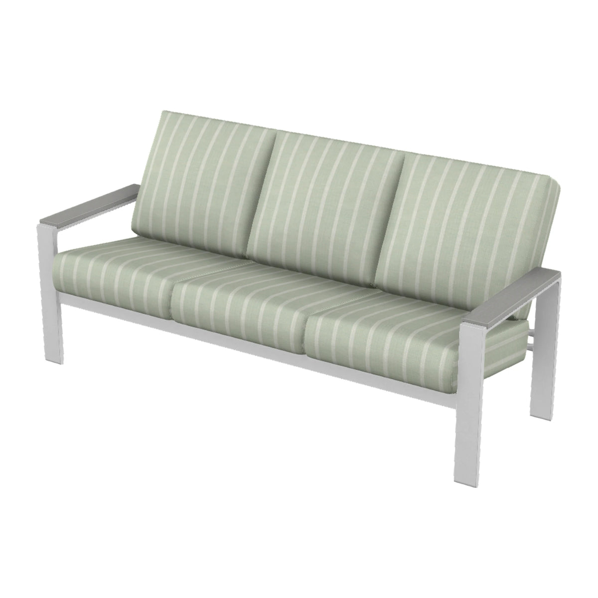 Telescope Larssen Cushion Sofa w/ Arm Accents — White Txt PC / Cape Grey Accents
