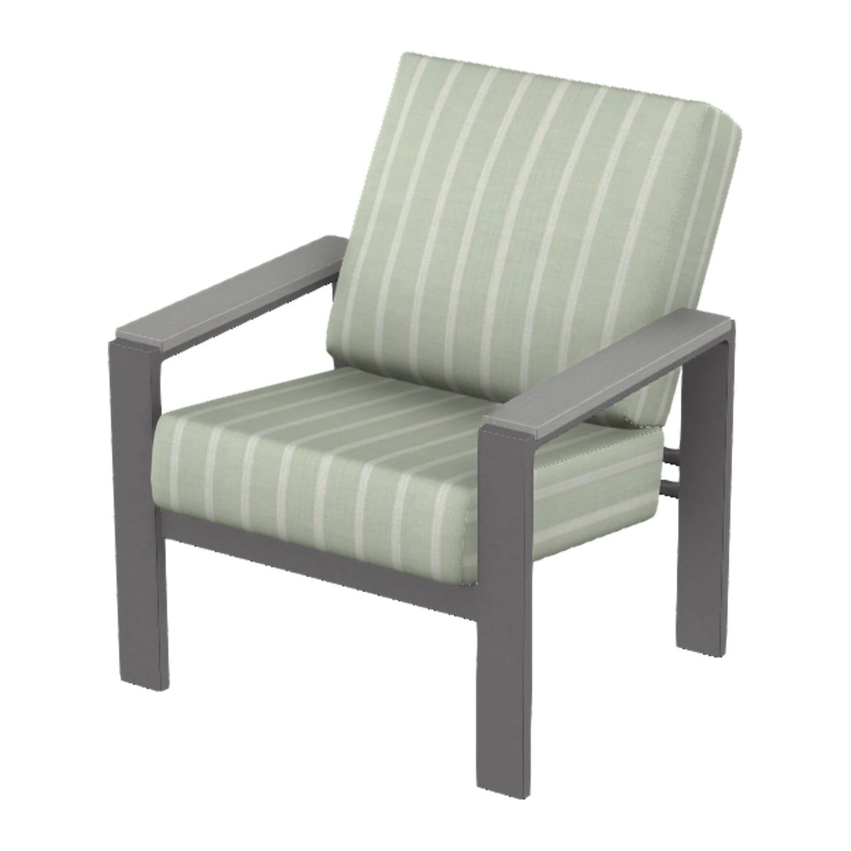 Larssen Cushion Armchair w/ Arm Accents — Graphite Txt PC / Cape Grey Accents