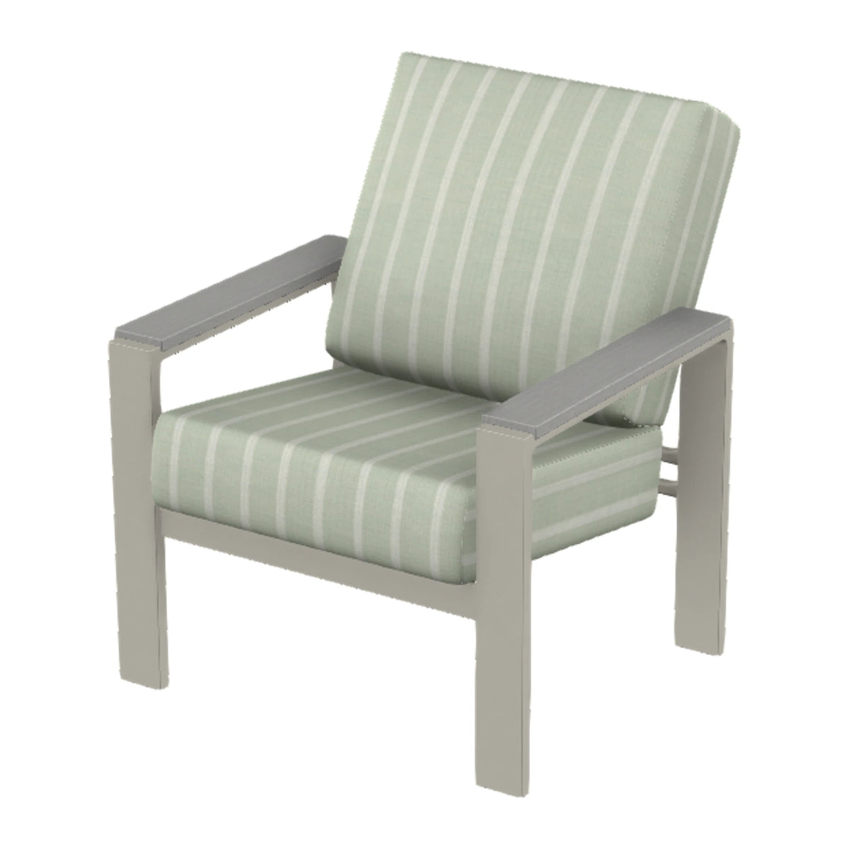 Larssen Cushion Armchair w/ Arm Accents — Warm Grey PC / Cape Grey Accents