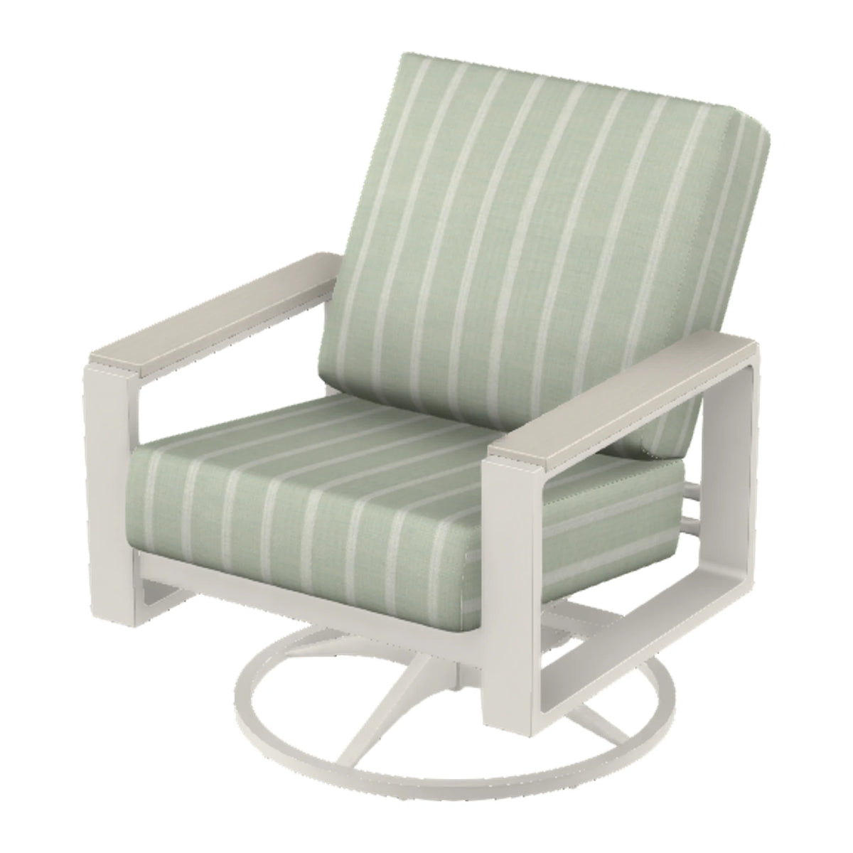Telescope Larssen Cushion Swivel Rocker w/ Arm Accents — Snow PC / Laguna Accents