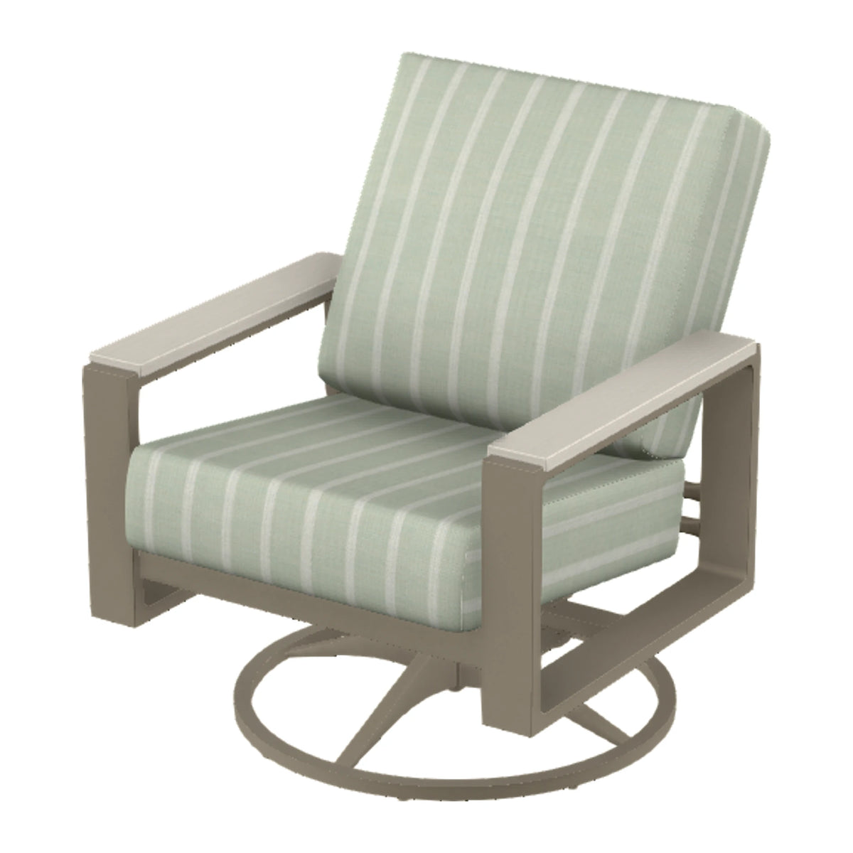 Telescope Larssen Cushion Swivel Rocker w/ Arm Accents — Storm PC / Laguna Accents
