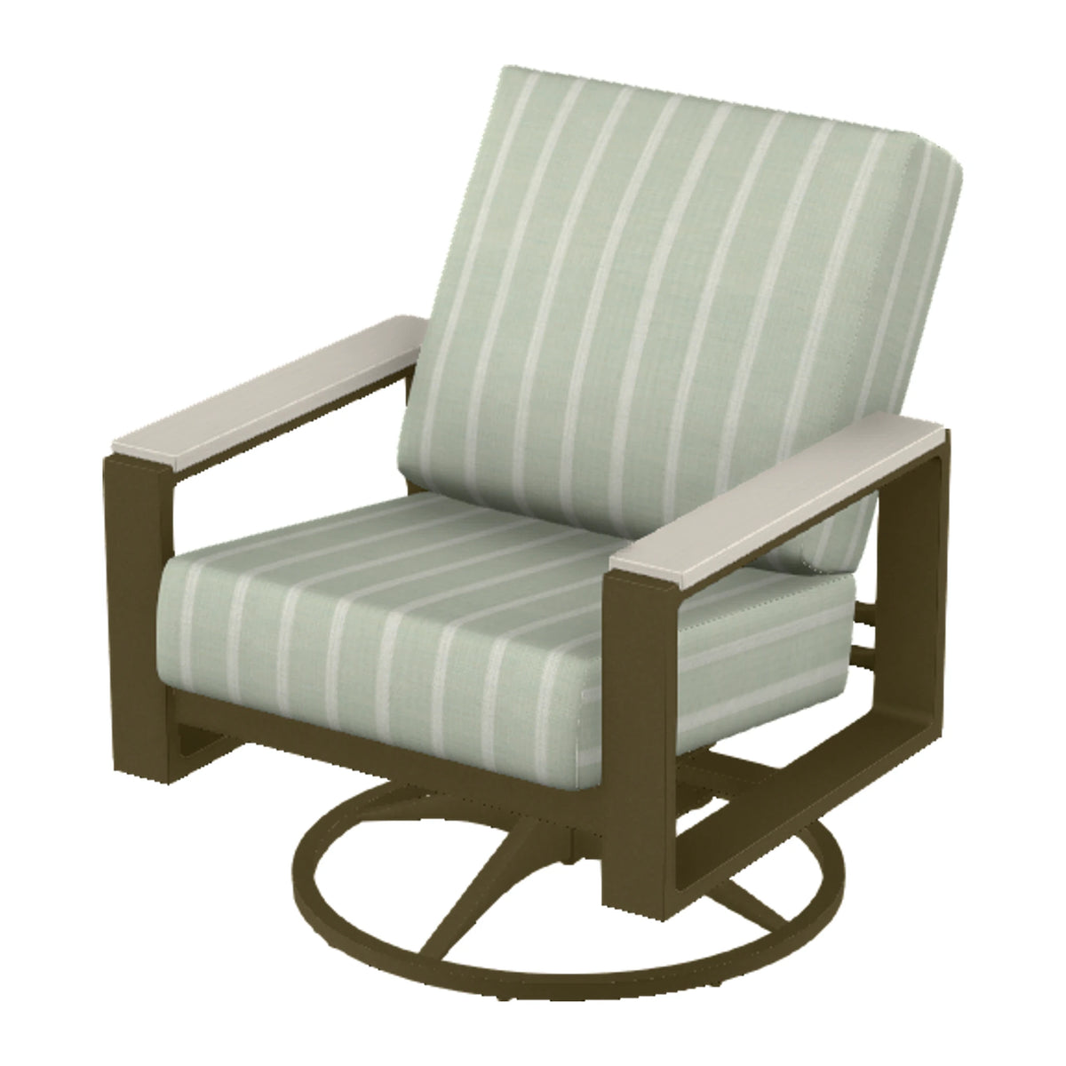 Telescope Larssen Cushion Swivel Rocker w/ Arm Accents — Beachwood PC / Laguna Accents