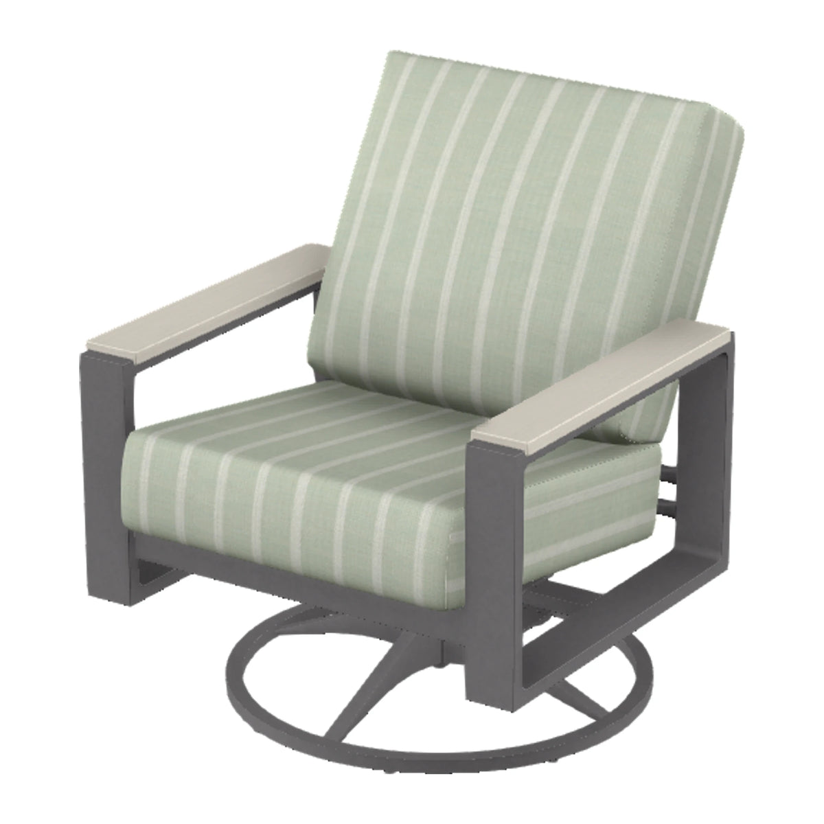 Telescope Larssen Cushion Swivel Rocker w/ Arm Accents — Graphite Txt PC / Laguna Accents