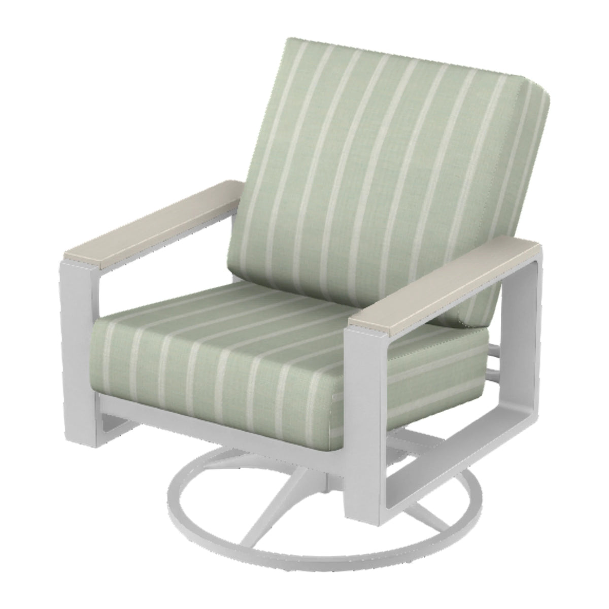 Telescope Larssen Cushion Swivel Rocker w/ Arm Accents — White Txt PC / Laguna Accents
