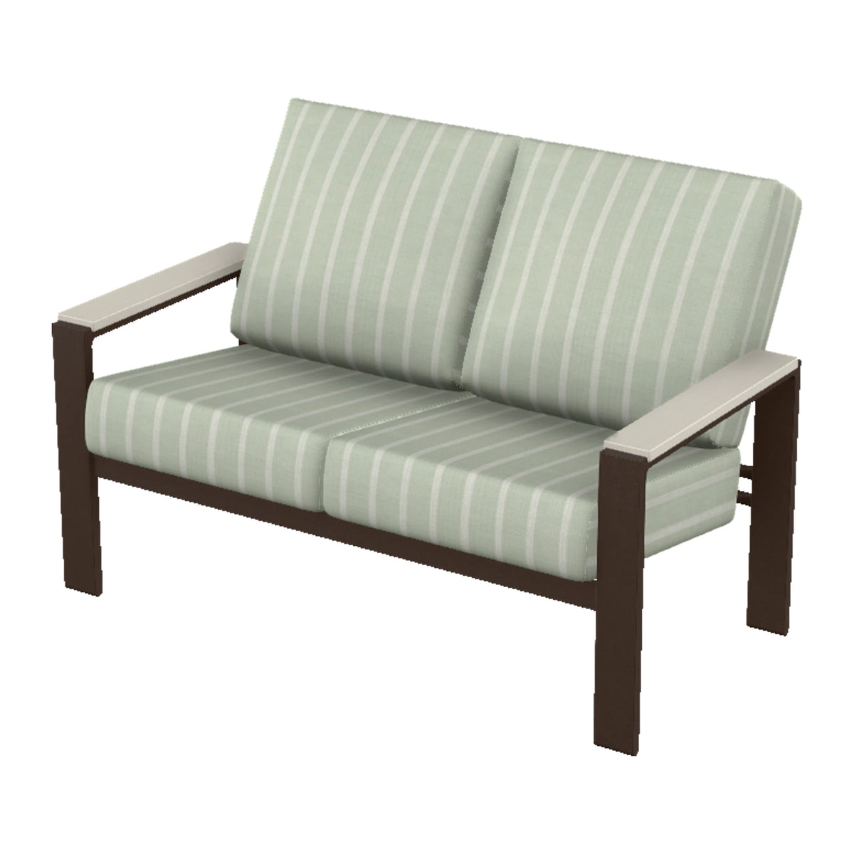 Larssen Cushion Loveseat w/ Arm Accents — Kona PC / Laguna Accents