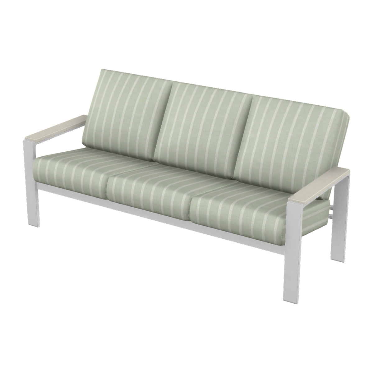 Telescope Larssen Cushion Sofa w/ Arm Accents — White Txt PC / Laguna Accents