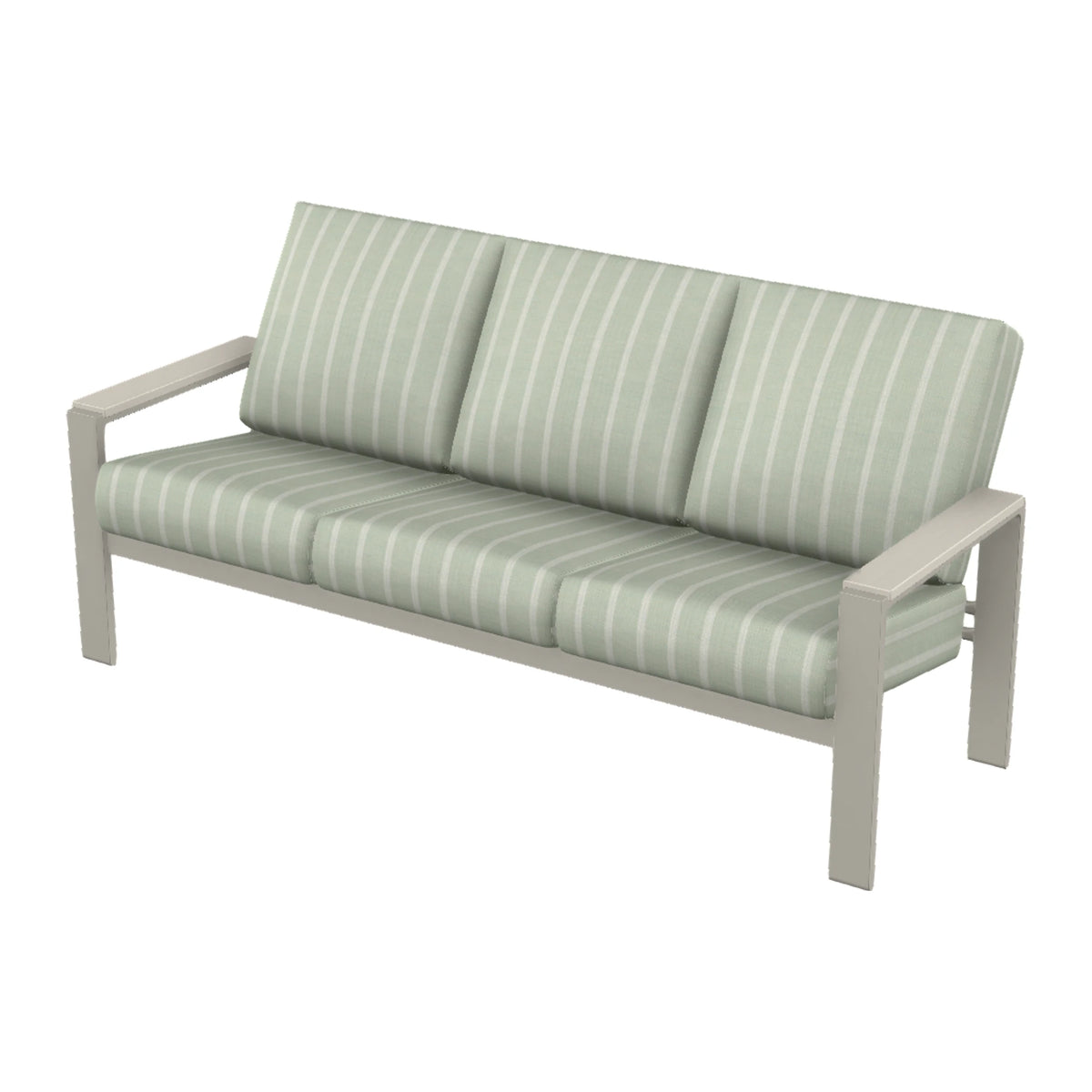 Telescope Larssen Cushion Sofa w/ Arm Accents — Warm Grey PC / Laguna Accents