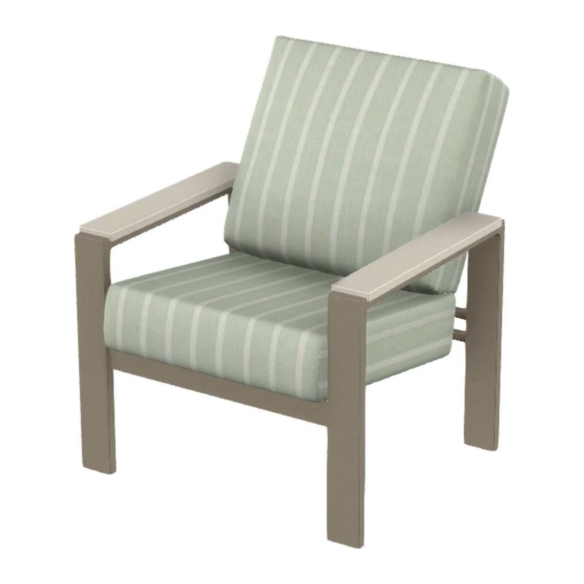 Larssen Cushion Armchair w/ Arm Accents — Storm PC / Laguna Accents