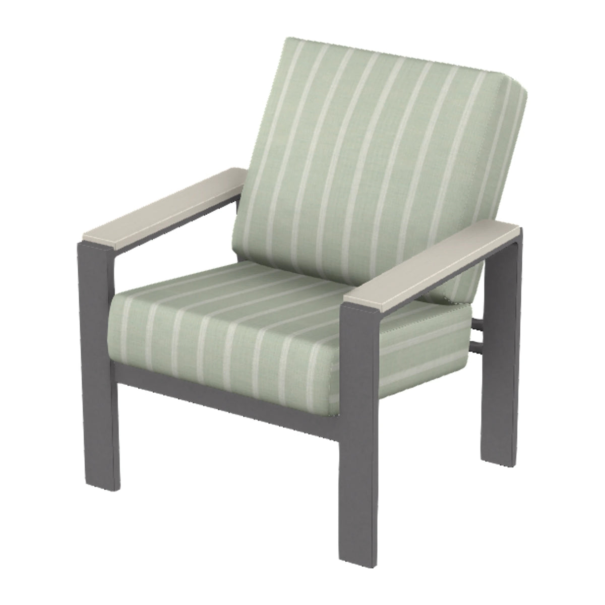 Larssen Cushion Armchair w/ Arm Accents — Graphite Txt PC / Laguna Accents