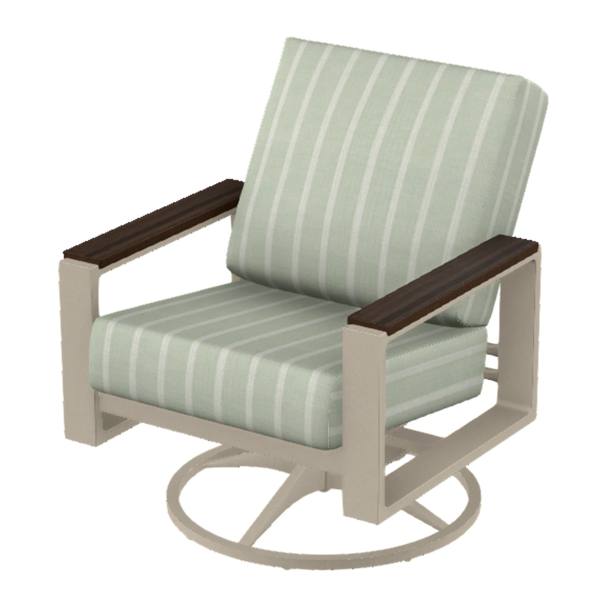 Telescope Larssen Cushion Swivel Rocker w/ Arm Accents — Desert Sand PC / Chestnut Accents