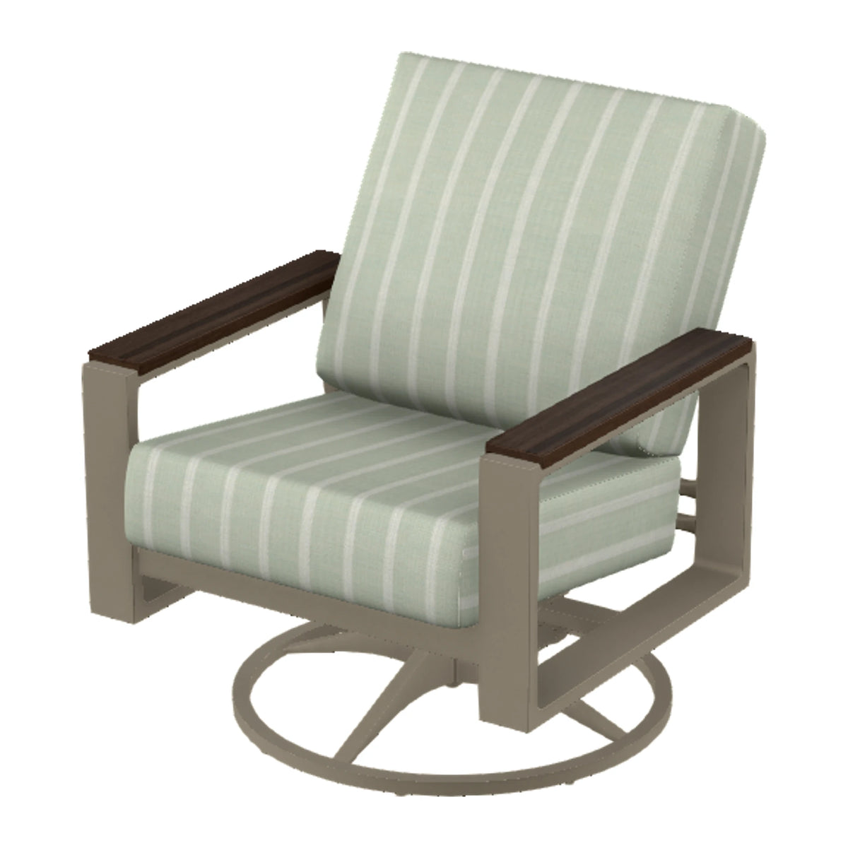 Telescope Larssen Cushion Swivel Rocker w/ Arm Accents — Storm PC / Chestnut Accents