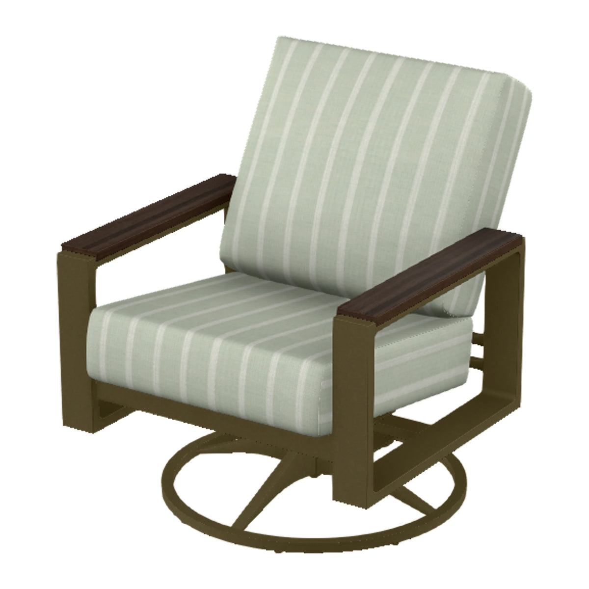 Telescope Larssen Cushion Swivel Rocker w/ Arm Accents — Beachwood PC / Chestnut Accents