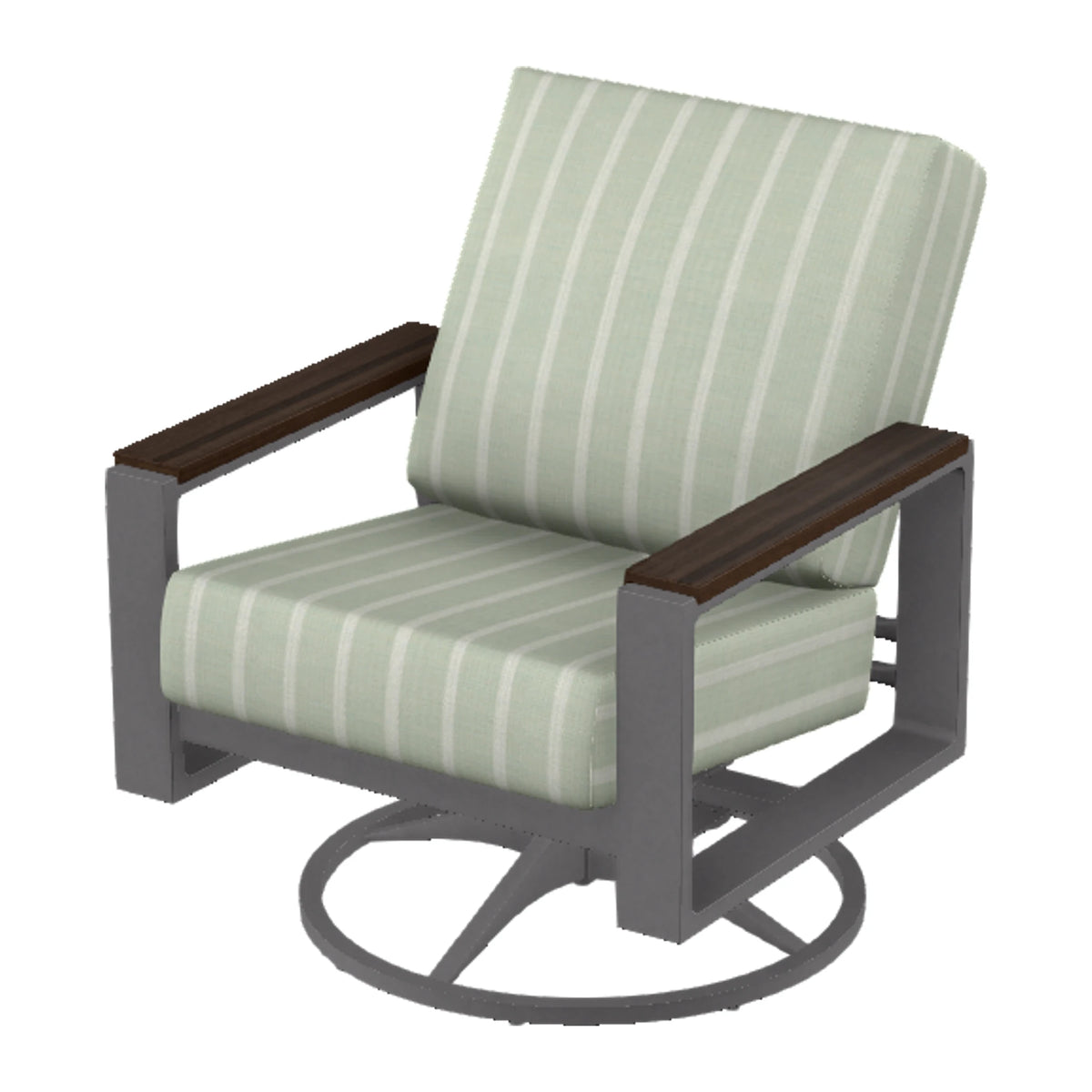 Telescope Larssen Cushion Swivel Rocker w/ Arm Accents — Graphite Txt PC / Chestnut Accents