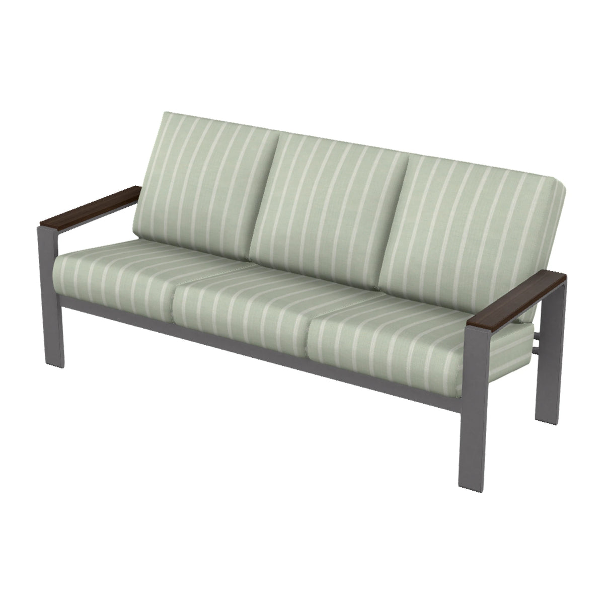Telescope Larssen Cushion Sofa w/ Arm Accents — Graphite Txt PC / Chestnut Accents