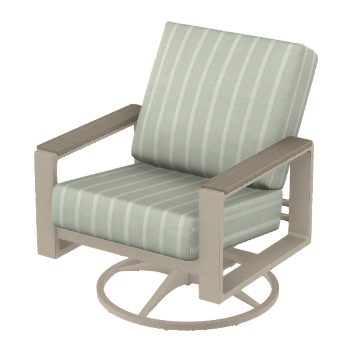 Telescope Larssen Cushion Swivel Rocker w/ Arm Accents — Desert Sand PC / Weathered Wood Accent