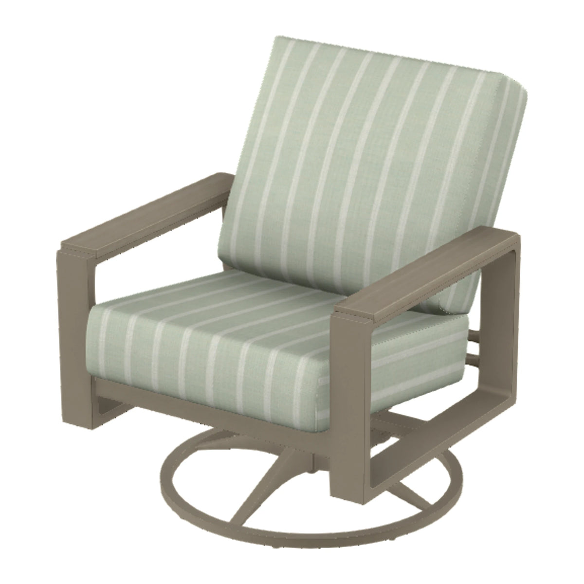 Telescope Larssen Cushion Swivel Rocker w/ Arm Accents — Storm PC / Weathered Wood Accent