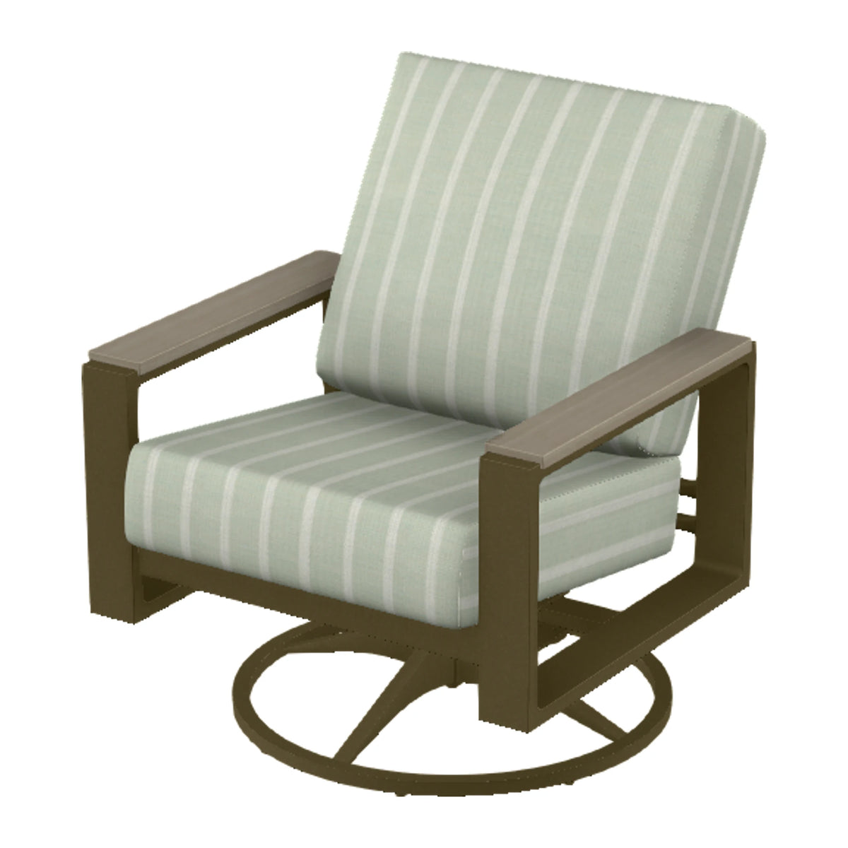 Telescope Larssen Cushion Swivel Rocker w/ Arm Accents — Beachwood PC / Weathered Wood Accent