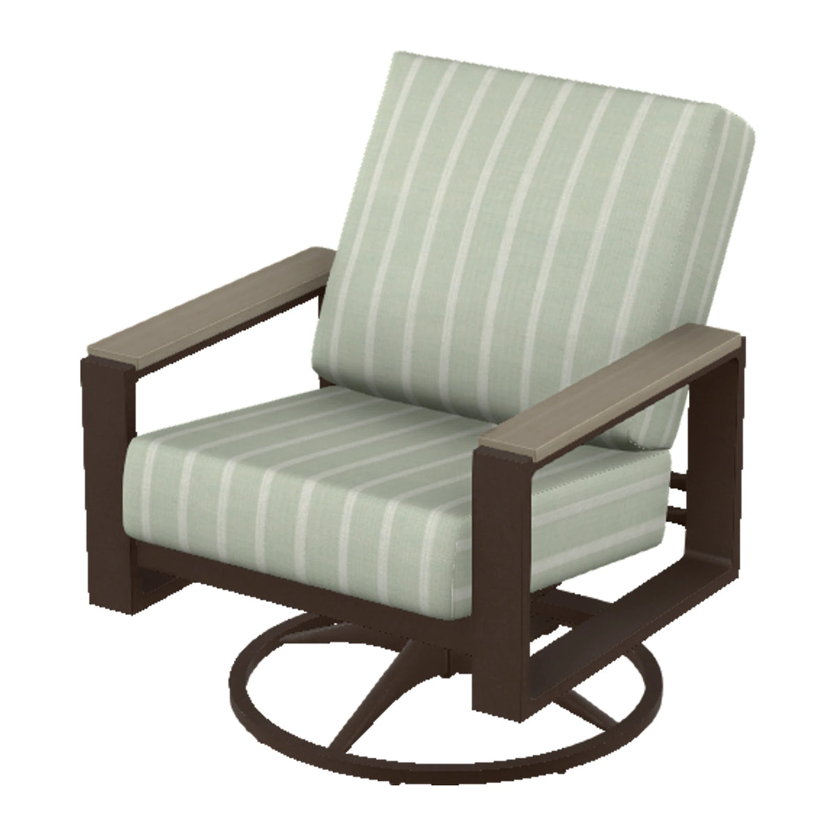Telescope Larssen Cushion Swivel Rocker w/ Arm Accents — Kona PC / Weathered Wood Accent