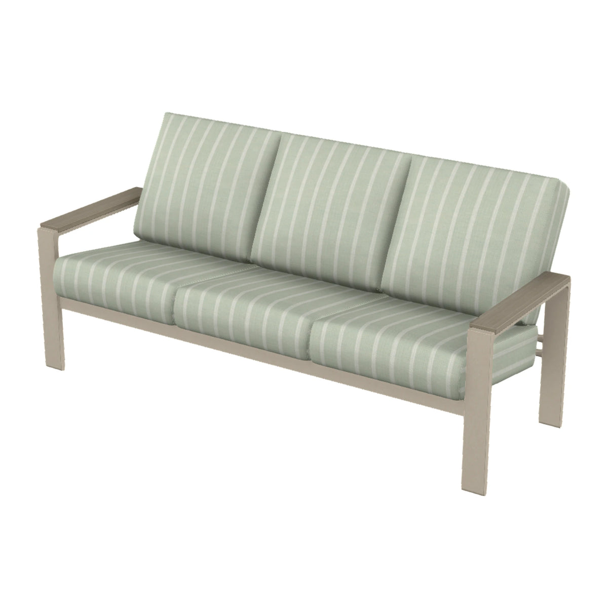 Telescope Larssen Cushion Sofa w/ Arm Accents — Desert Sand PC / Weathered Wood Accent