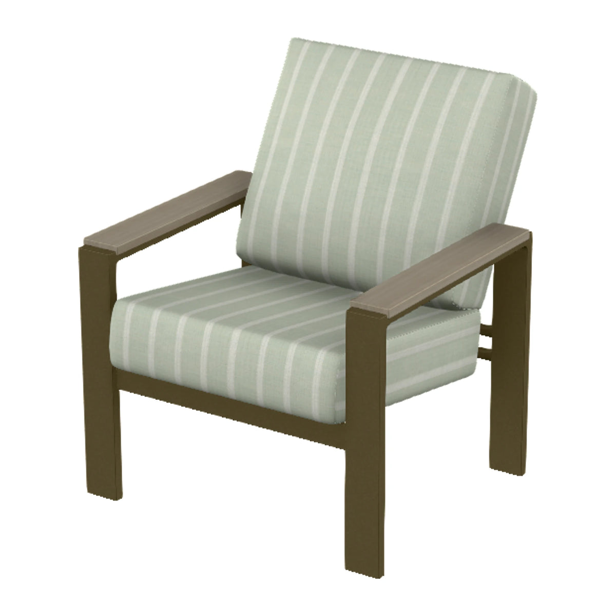 Larssen Cushion Armchair w/ Arm Accents — Beachwood PC / Weathered Wood Accent