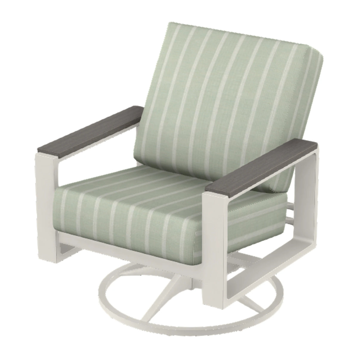 Telescope Larssen Cushion Swivel Rocker w/ Arm Accents — Snow PC / Boardwalk Accents