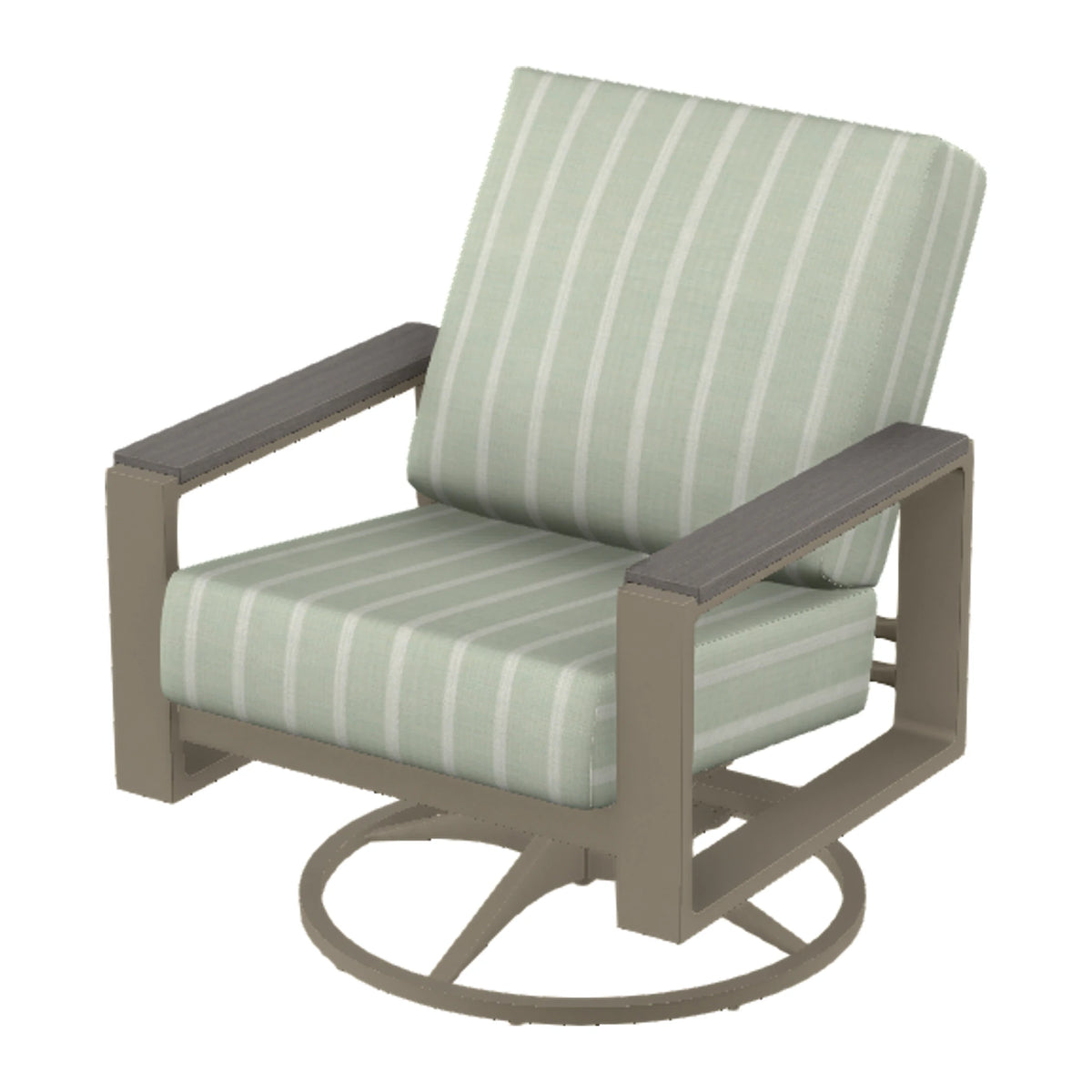 Telescope Larssen Cushion Swivel Rocker w/ Arm Accents — Storm PC / Boardwalk Accents