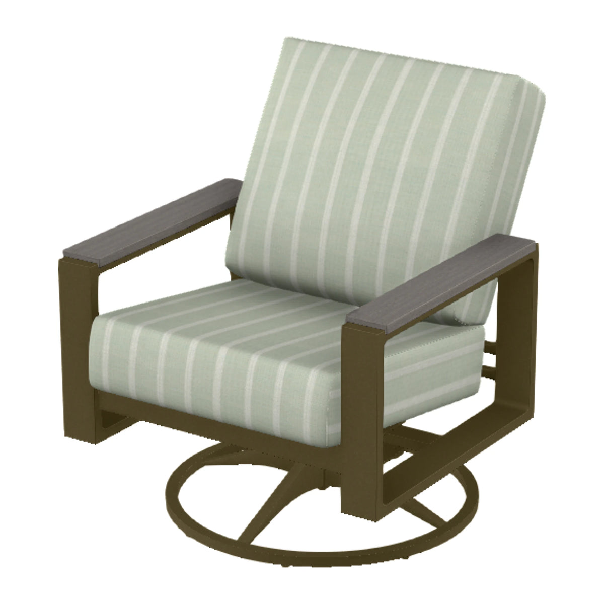 Telescope Larssen Cushion Swivel Rocker w/ Arm Accents — Beachwood PC / Boardwalk Accents