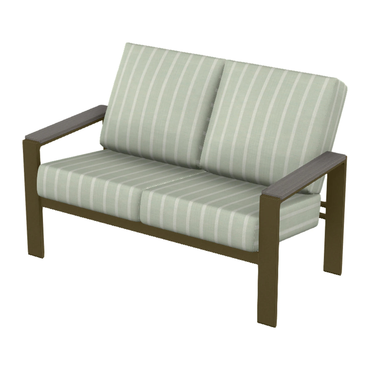 Larssen Cushion Loveseat w/ Arm Accents — Beachwood PC / Boardwalk Accents