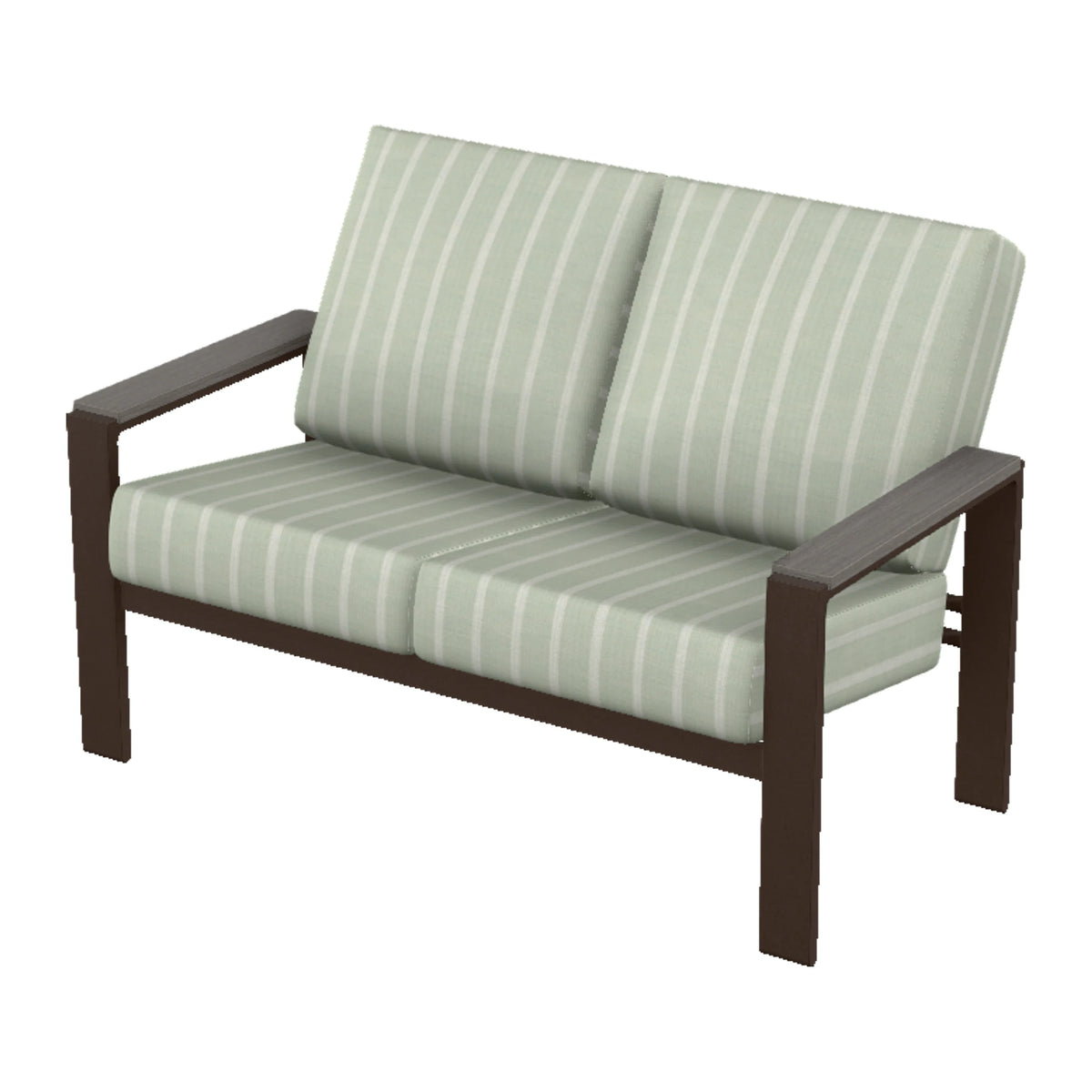 Larssen Cushion Loveseat w/ Arm Accents — Kona PC / Boardwalk Accents