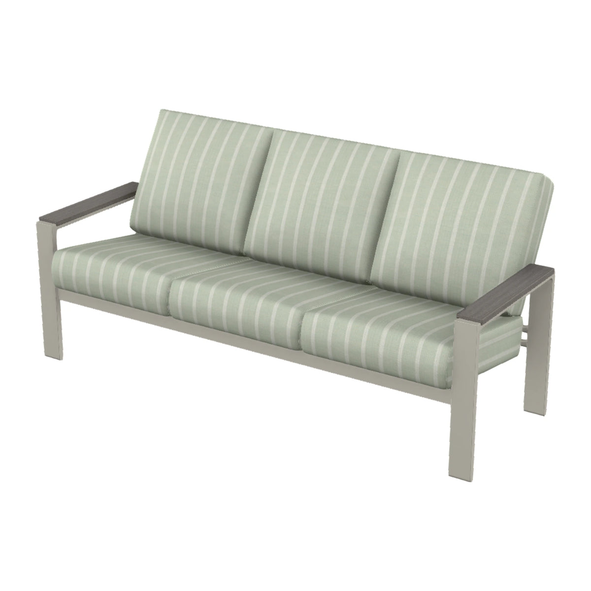 Telescope Larssen Cushion Sofa w/ Arm Accents — Warm Grey PC / Boardwalk Accents